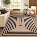 Tangsoo Easy Jute 3x5 Area Rug for Living Room, Non-Slip Black Thin Indoor by Tangsoo