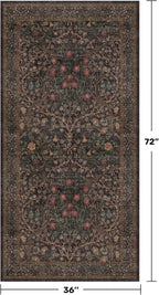 Washable 3x6 Area Rug for Entryway, Dark Brown Boho Large Kitchen Rug, Home - Image 2