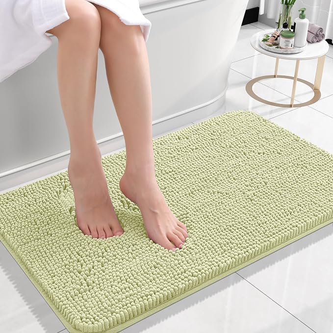 OLANLY Small Bathroom Rugs 24x16, Extra Soft Absorbent Chenille Bath Rugs by OLANLY