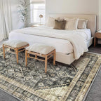 CHAMPLANT Area Rug 6'x9' Washable Vintage Traditional Floor Cover Thin Retro - Image 2