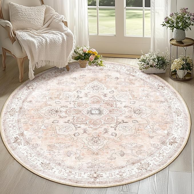 CAPALOCA Machine Washable Rugs Nursery Rug 6ft Cute Girl Non Slip Low Pile by CAPALOCA