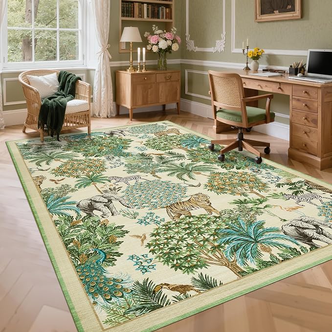 GarveeHome Jungle Rug 10x13 Washable Area Rugs - Image 4
