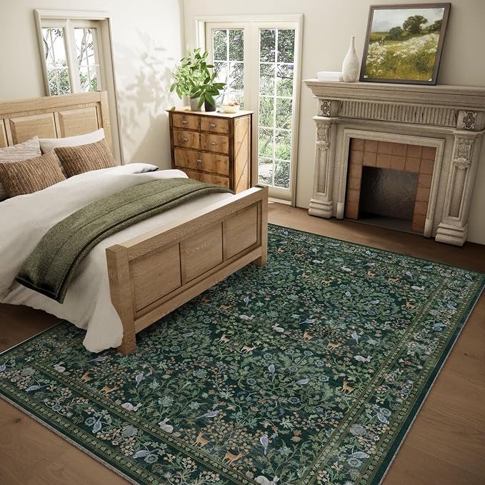 Washable Area Rugs for Living Room: 9x12 Rug Stain Resistant Non Slip Low Pile - Image 2
