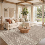 6x8 Area Rugs Living Room: Washable Boho Large Neutral Soft Rug Farmhouse Stain - Image 2