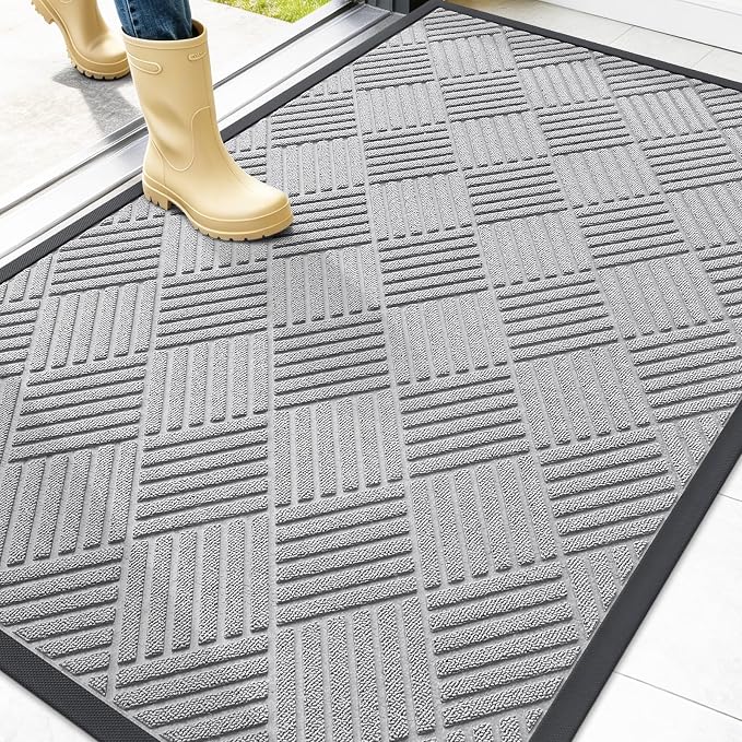 OLANLY Front Door Mat Outside Entrance 47x32, Heavy Duty Sturdy Natural Rubber by OLANLY