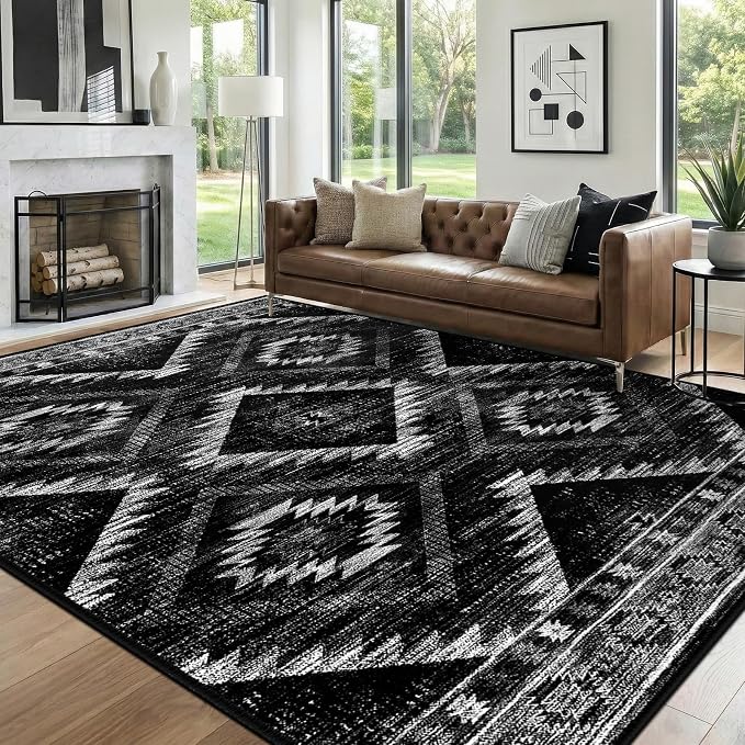 BESTSWEETIE Area Rug 8x10 Rug Machine Washable Non-Slip Low Pile Print Pattern - Image 8