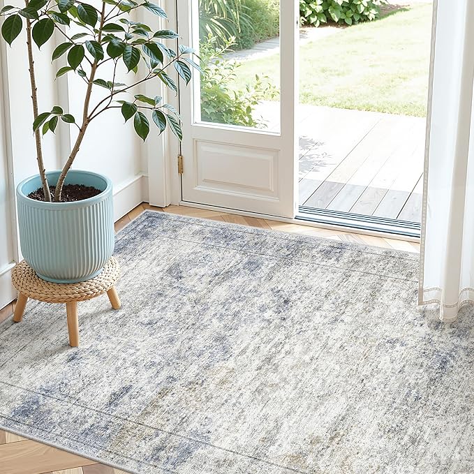 3x4 Washable Area Rug for Entryway, Soft Kitchen Rugs Non Slip for Dining Room by Restydon