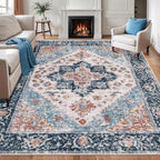 SERISSA Boho 8x10 Area Rugs, Washable Vintage Large Living Room Rug Non-Slip by SERISSAHomeDecorCollection