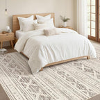 Nakagishi 8x10 Area Rugs Living Room: Washable Boho Large Neutral Soft - Image 5