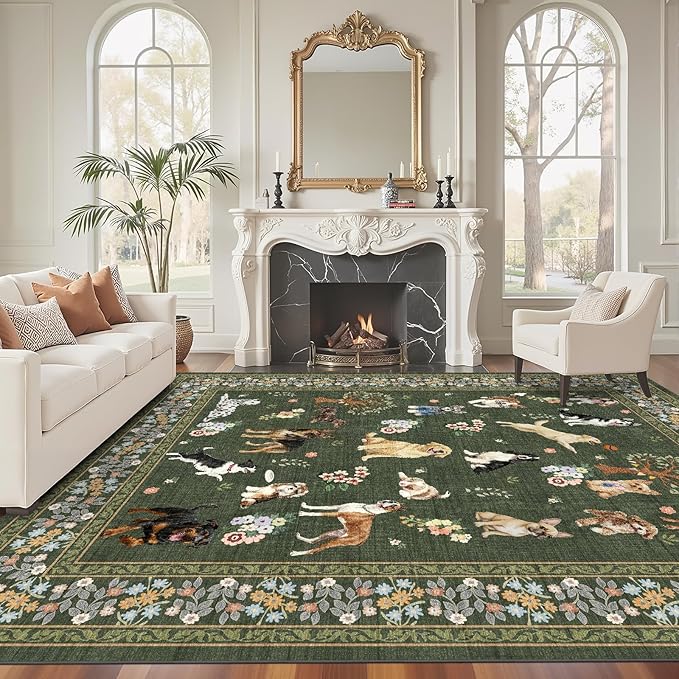 Washable Area Rug 8x10, Large Soft Dog Rugs - Image 3