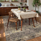Washable Area Rug 4' x 6' Vintage Traditional Persian Mat - Image 3