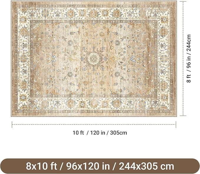 befbee Washable Area Rug 8x10, Large Soft Rugs - Image 2