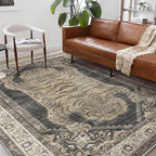 CHAMPLANT Washable Area Rug 9'x12' Retro Boho Design Non-Shedding Easy Care by CHAMPLANT