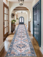 SERISSA Runner Rug for Hallways, Extra Long Boho Rug Ultra Soft Vintage Blue - Image 2
