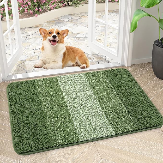 Kitinjoy Indoor Outdoor Door Mat, 30x17 Non-Slip Absorbent Dirt Trapper by Kitinjoy