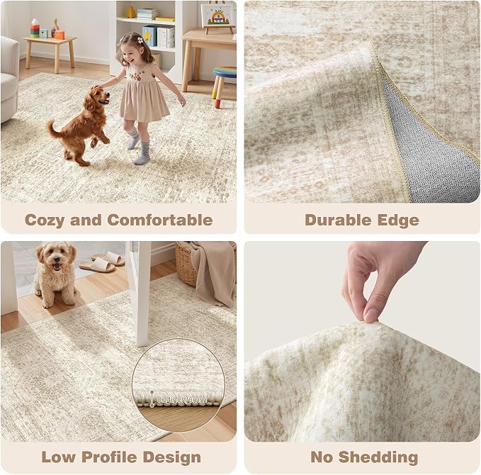 Washable Kitchen Rugs Sets of 2 Piece, Hallway Runner Rug Non-Slip - Image 7