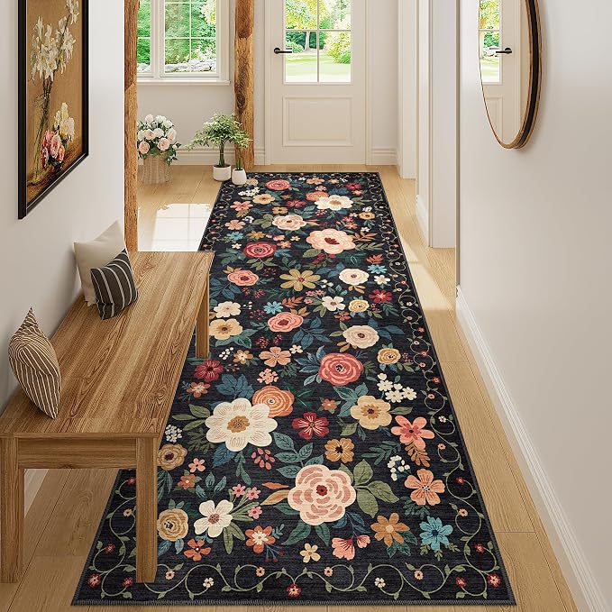 DUKINO 3x8 Runner Rug, Washable Rug by DUKINO