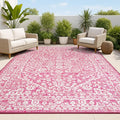 JONATHAN Y Boho Medallion Indoor Outdoor Area Rug 4X6 Fuchsia/Light Gray by JONATHANY