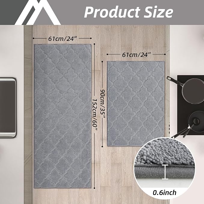 COSY HOMEER Soft Kitchen Rugs for in Front of Sink Super Absorbent Kitchen - Image 2