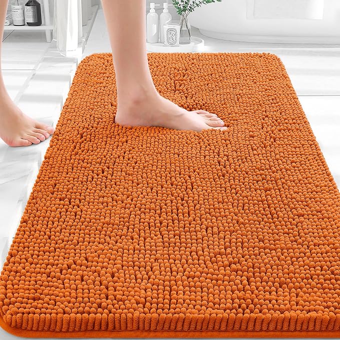 OLANLY Bathroom Rugs 36x24, Extra Soft Absorbent Chenille Bath Rugs, Rubber by OLANLY