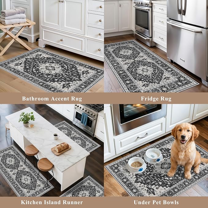 3-Piece Non-Slip Machine Washable Kitchen Rug Set - Image 4