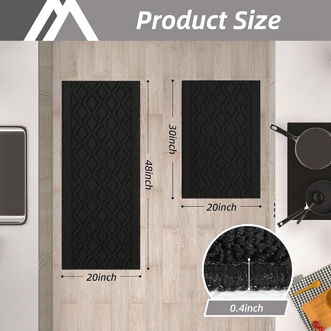 COSY HOMEER 48x20 Inch/30X20 Inch Kitchen Rug Mats Made of 100% Polypropylene 2 - Image 6