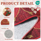 DUKINO 2x3 Rugs for Entryway, Floral Indoor Washable Door Mat, Non Slip Boho - Image 5