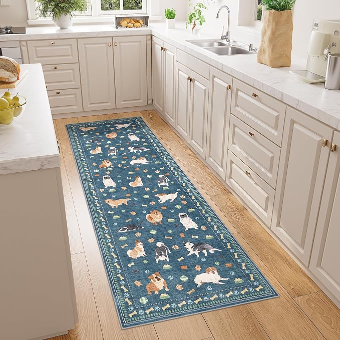 DUKINO 2x6 Washable Runner Rug for Hallway, Non Slip Animal Dog Kitchen Rug - Image 6