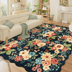 DUKINO 8x10 Area Rug, Floral Washable Rugs by DUKINO
