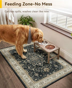RELEANY Area Rugs Small 2'x3' Washable Non-Slip, Floral Vintage Distress - Image 3