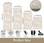 4 Piece Washable Kitchen Rug Set, Non Slip Kitchen Mats - Image 2