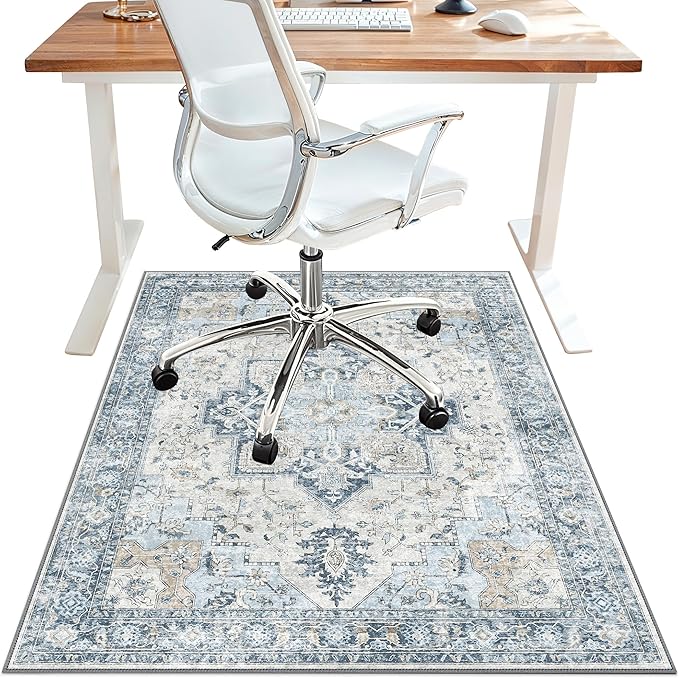 36"x48" Office Chair Mat for Hardwood Tile Floor, Under Desk Carpet Protector by BESBLEE