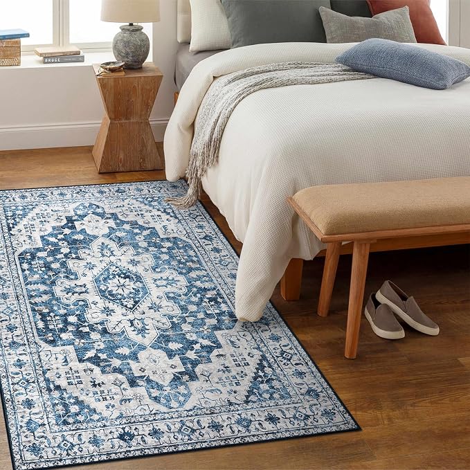 Moynesa Ultra-Thin Washable Vintage Area Rug - Image 6