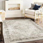CHAMPLANT Area Rug 5'x7' Washable Rug Floral Khaki Traditional Floor Cover Thin by CHAMPLANT
