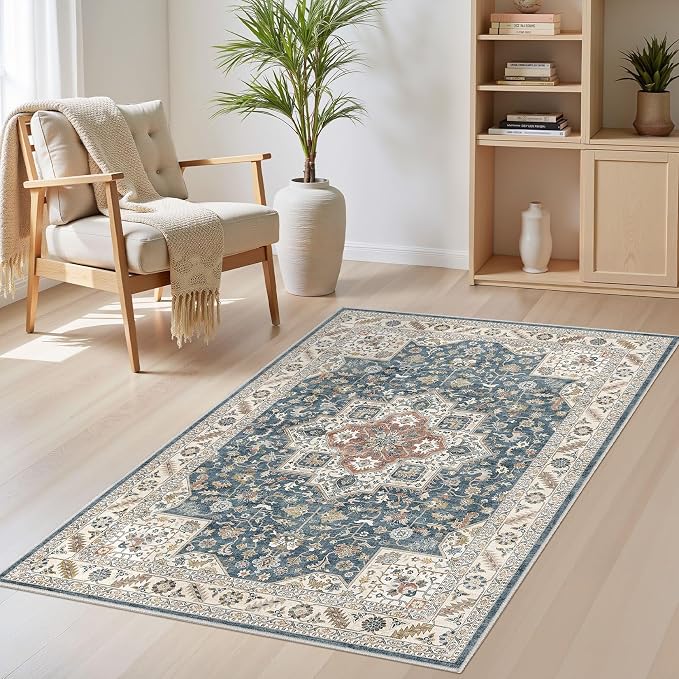 Vintage Living Room Area Rug 3x5 by COTILED