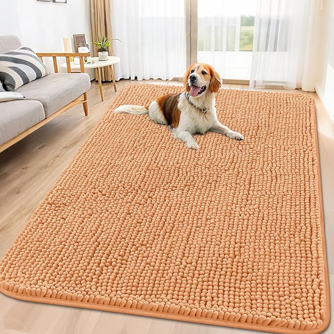Smiry Dog Door Mat for Muddy Paws 71x46, Absorbent Dirt Trapper, Non-Slip by Smiry