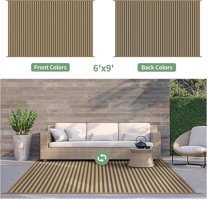 GENIMO Outdoor Rug for Patio Clearance, Lightweight Waterproof RV Camping Mat - Image 5