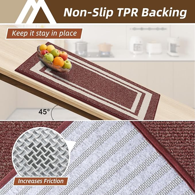 COSY HOMEER Kitchen Rugs Non-Slip 20" x30/20 x48 Inch Thick Polypropylene - Image 3