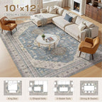 10x12 Washable Area Rug, Large Rugs - Image 5