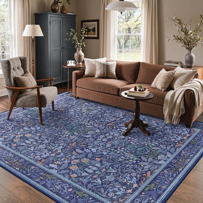 GENIMO 6x9 Washable Area Rug, Non-Slip Vintage Boho Floral Carpet, Soft by GENIMO