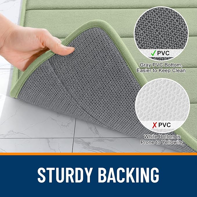 OLANLY Memory Foam Long Bathroom Rugs Runner 47x17, Super Soft Absorbent Bath - Image 7