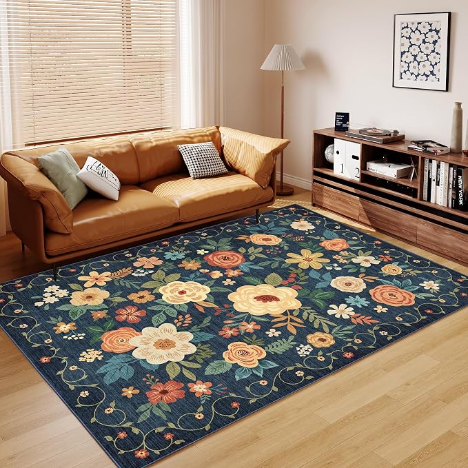 DUKINO 6x9 Area Rug, Floral Rugs - Image 9