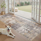 DMOYEST Washable Runner Rug for Hallway: 3x8 Neutral Modern Abstract Low Pile - Image 3