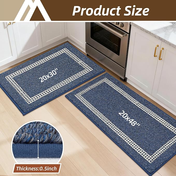 COSY HOMEER Kitchen Rugs Non-Slip 20x30/20x48 Inch Thick Polypropylene Standing - Image 8