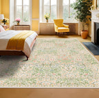 Vintage Washable Beige Green 10x12 Rug - Image 4