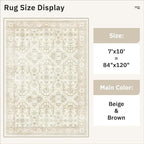 Soalmost 7x10 Area Rug for Living Room Washable Abstract Vintage Soft Thin - Image 5