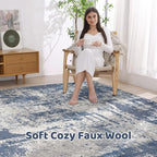 Area Rug Living Room Rugs: 5x7 Washable Large Abstract Modern Soft Stain - Image 3