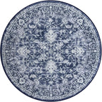 KILOCOCO Round Rug 3ft Vintage Floral Small Circle Rug Machine Washable - Image 10