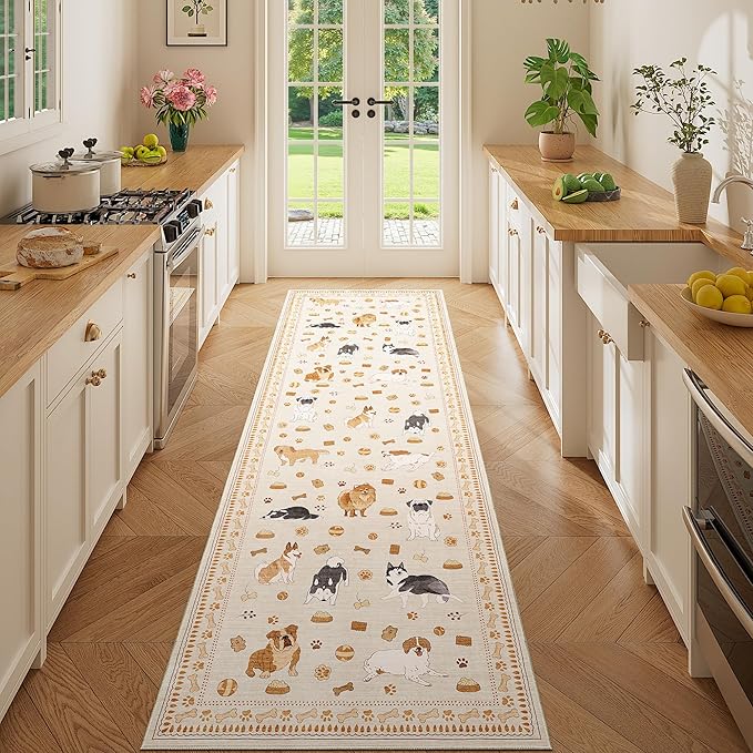 DUKINO 2x6 Washable Runner Rug for Hallway, Non Slip Animal Dog Kitchen Rug by DUKINO
