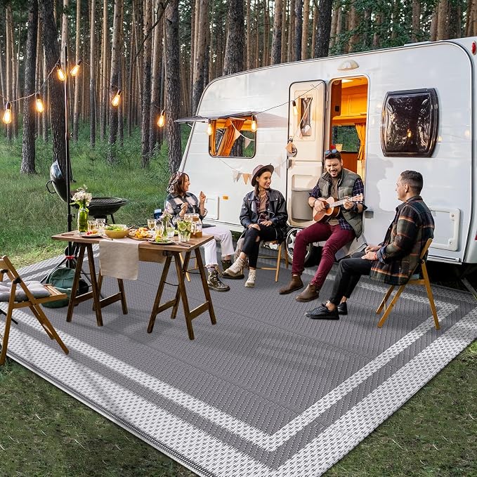 HappyTrends Outdoor Rug Reversible Portable Plastic Straw Camping Rugs - Image 6